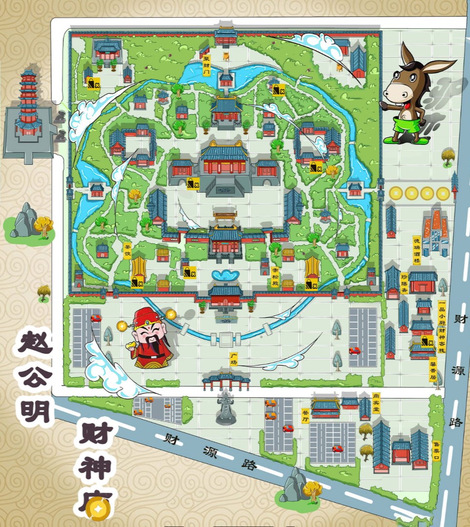 邳州寺庙类手绘地图